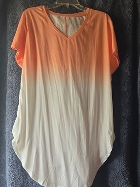 Source Unknown Peach-to-Cream Ombre V-Neck Tunic